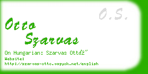otto szarvas business card